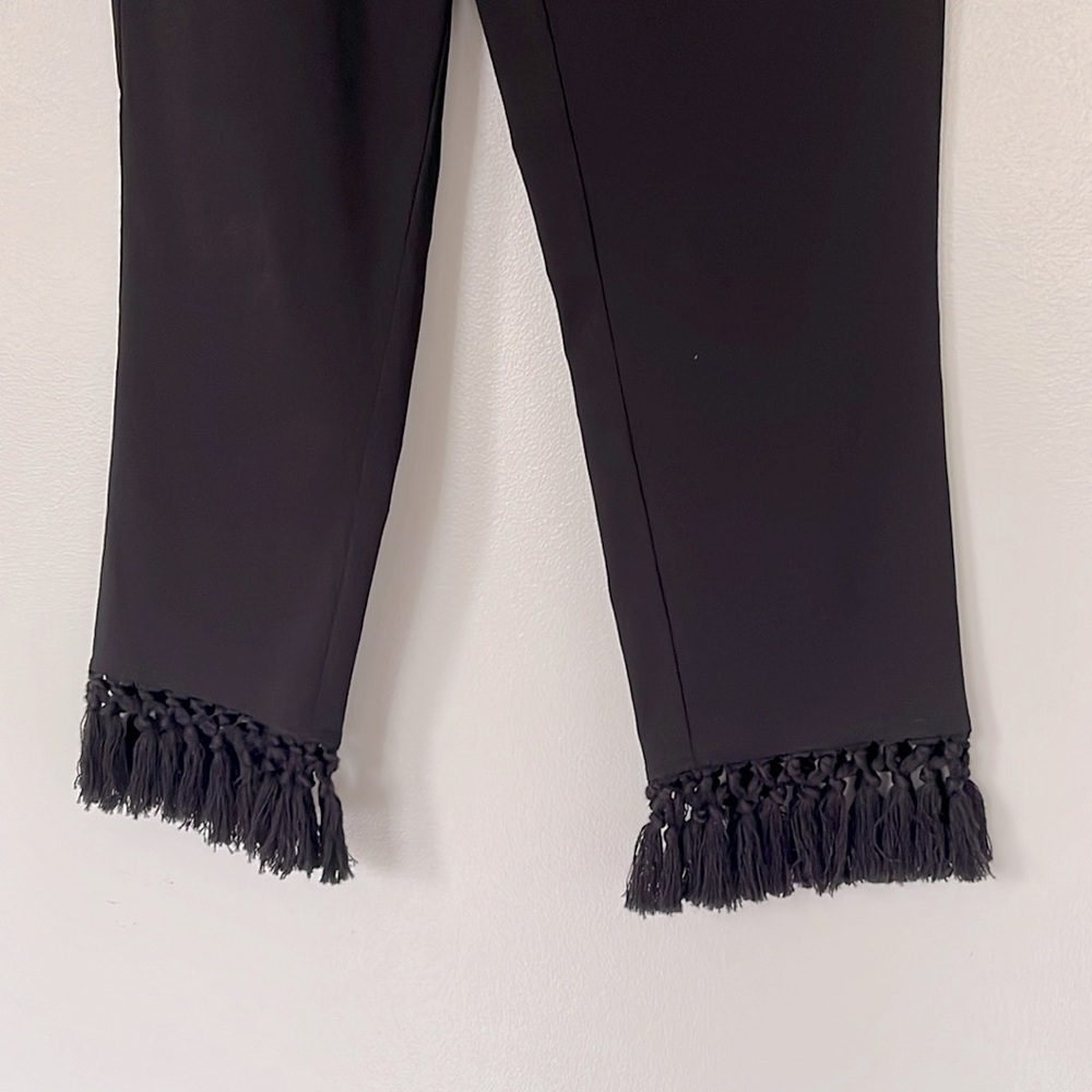 So slimming black fringed pants